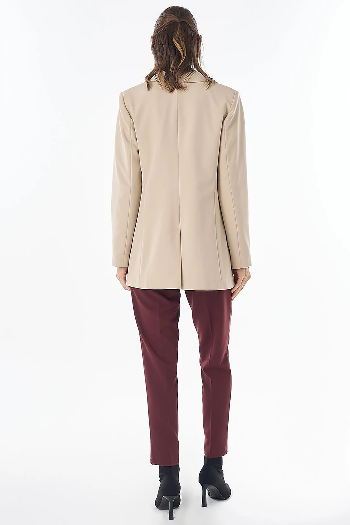 Single-Button Basic Blazer - Stone