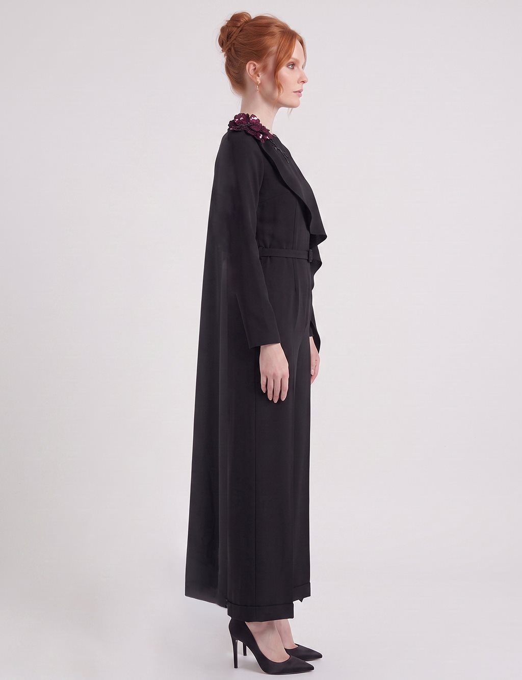 Elegant Embroidered Jumpsuit – Black
