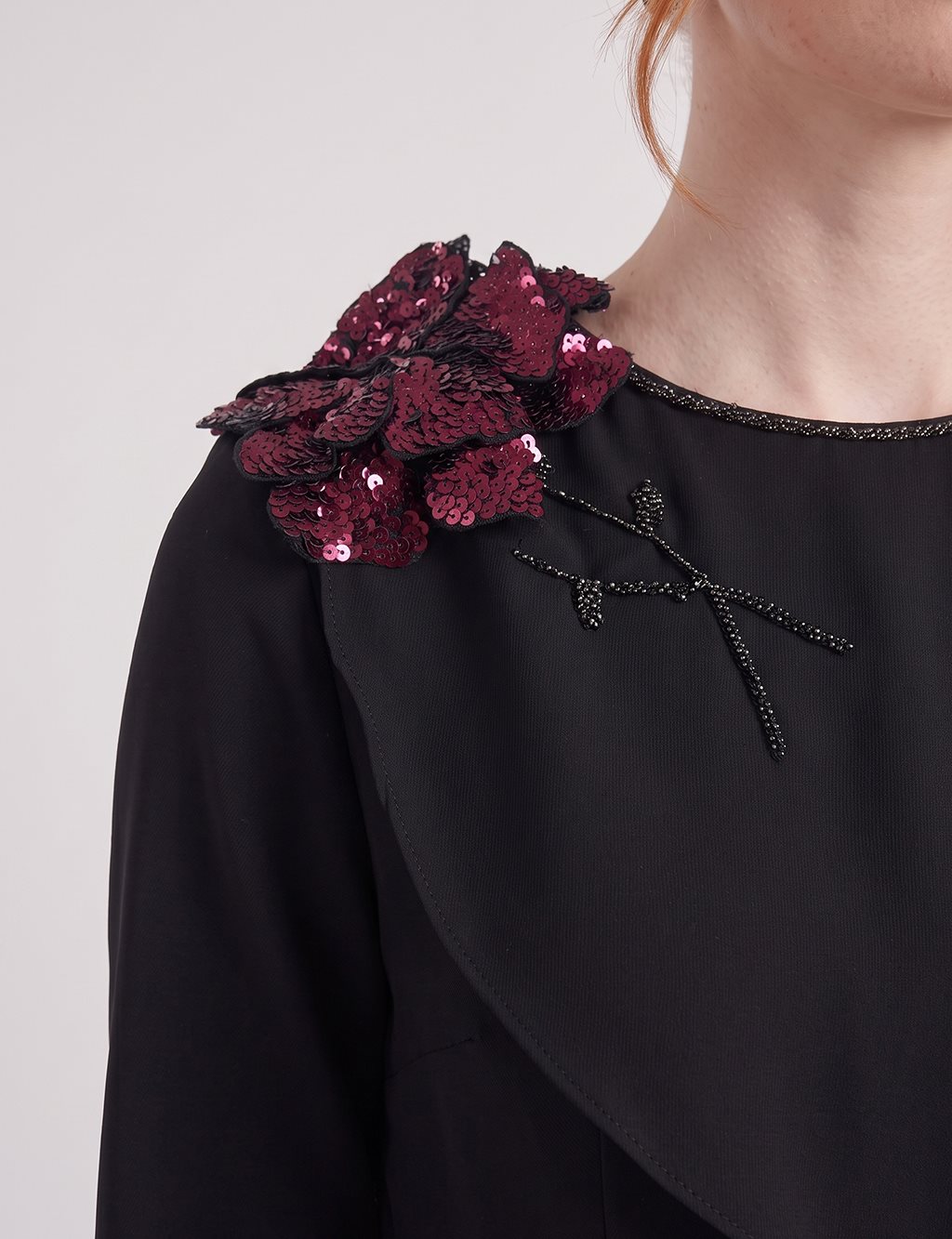 Elegant Embroidered Jumpsuit – Black