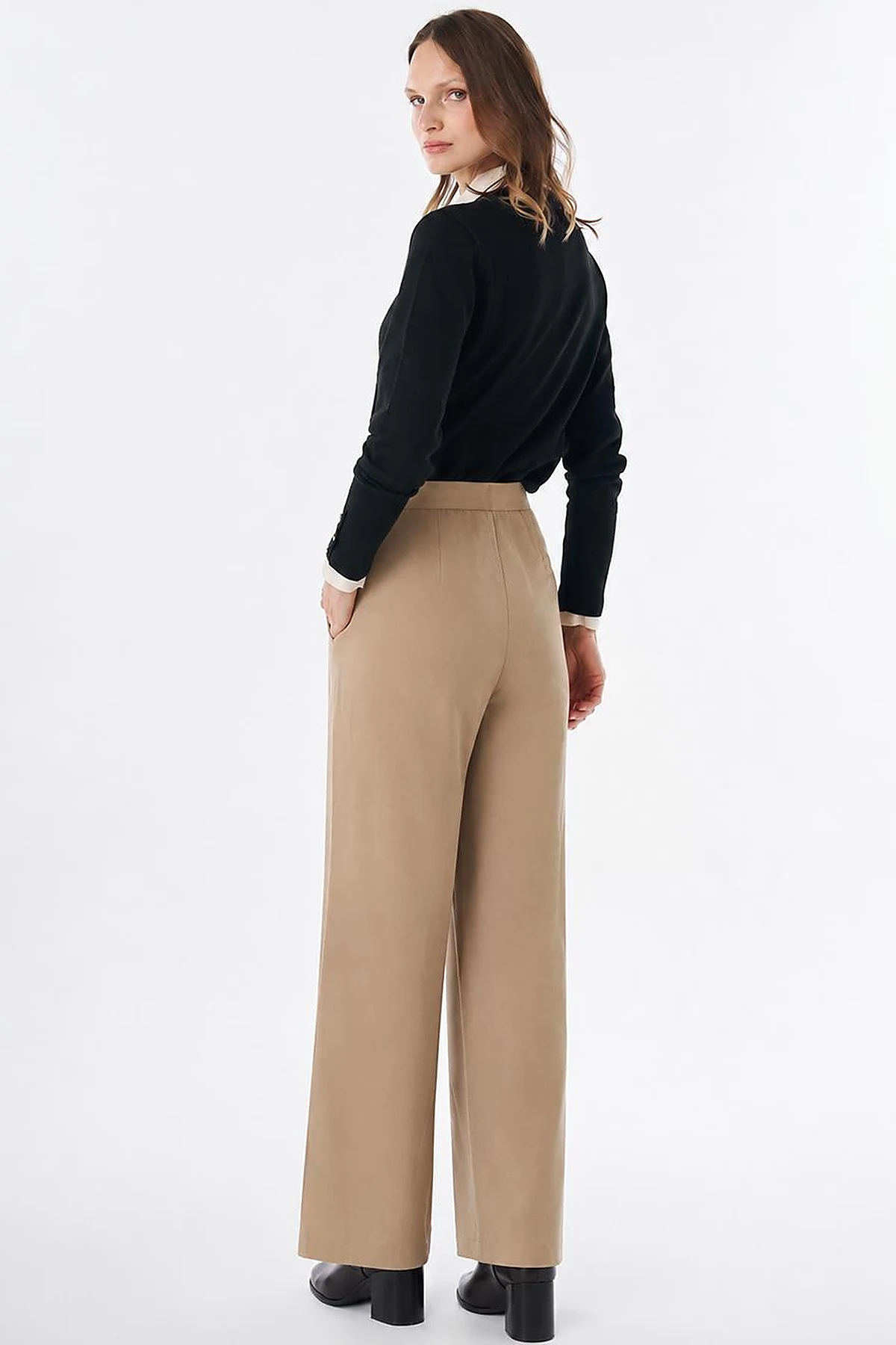 Elastic Waist Corduroy Trousers – Mink