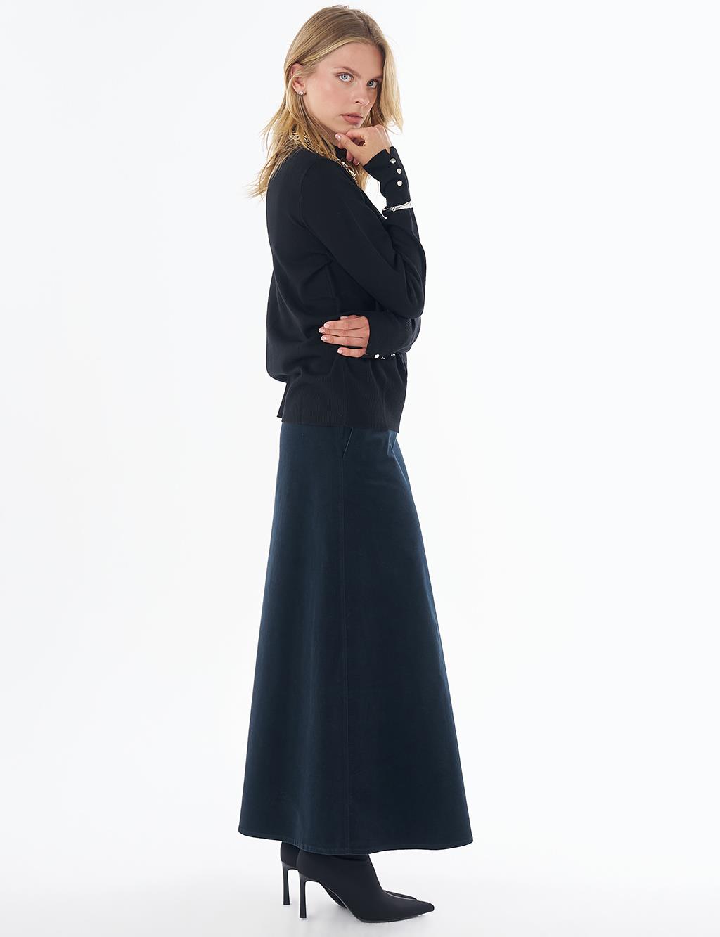 Basic Viscose Knit Sweater Black