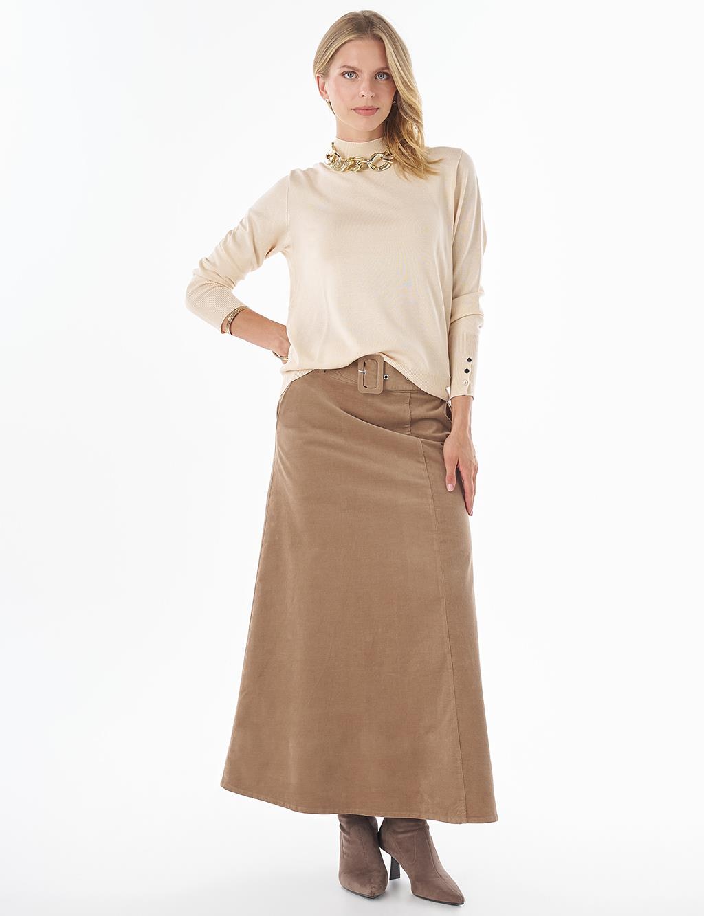 Basic Viscose Knit Sweater Stone 