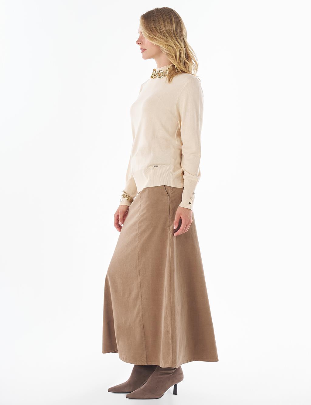 Basic Viscose Knit Sweater Stone 