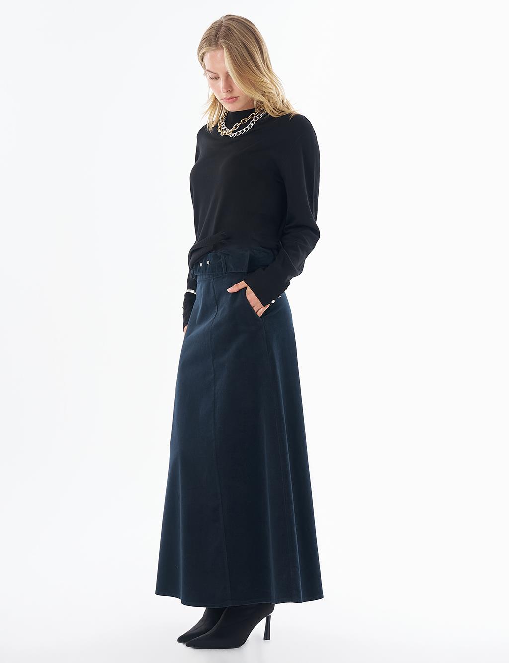 Basic Viscose Knit Sweater Black