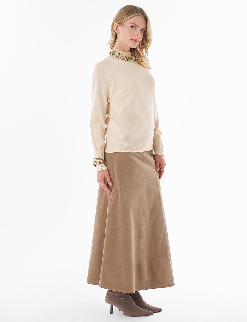 Basic Viscose Knit Sweater Stone 