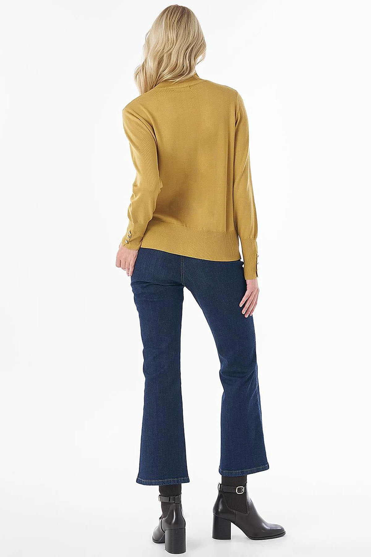 Basic Viscose Knit Sweater Mustard 
