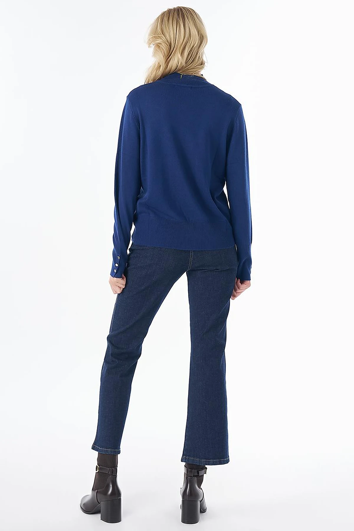 Basic Viscose Knit Sweater Indigo