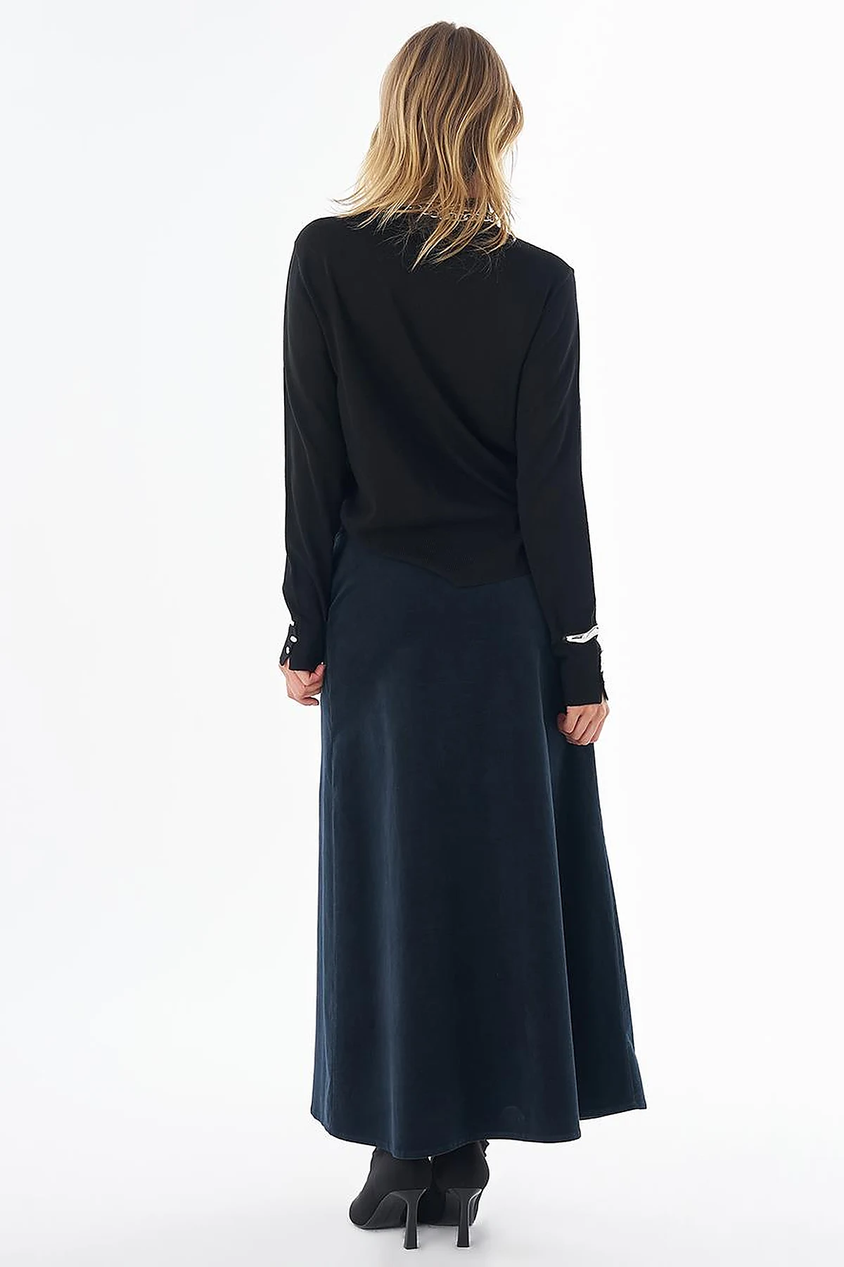 Basic Viscose Knit Sweater Black