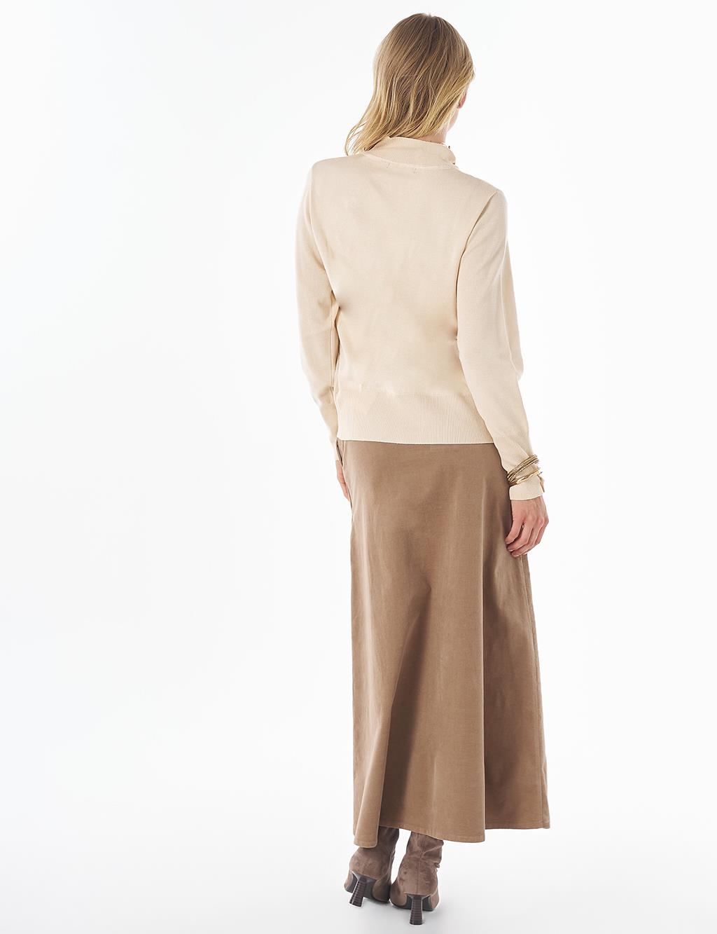 Basic Viscose Knit Sweater Stone 