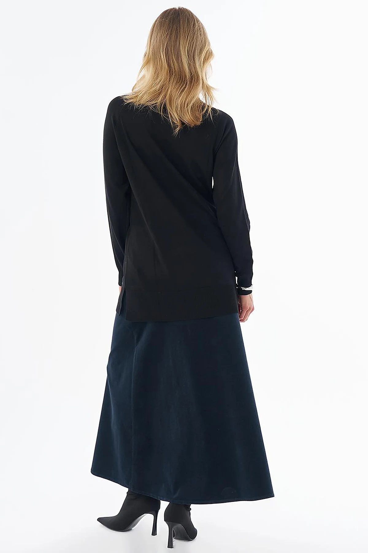 Half Turtleneck Knit Tunic Black