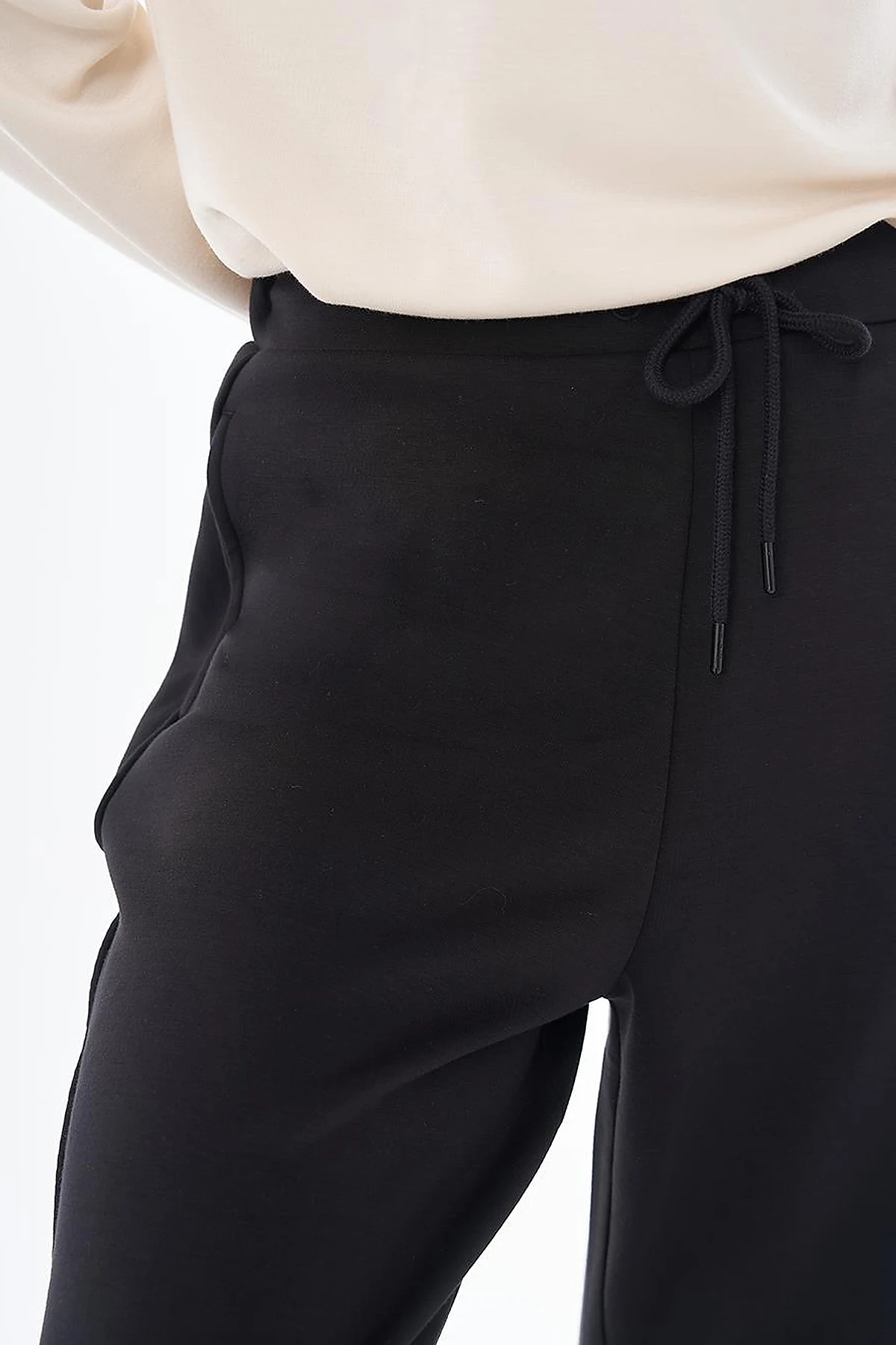 Bağcıklı Relax Fit Pantolon Siyah