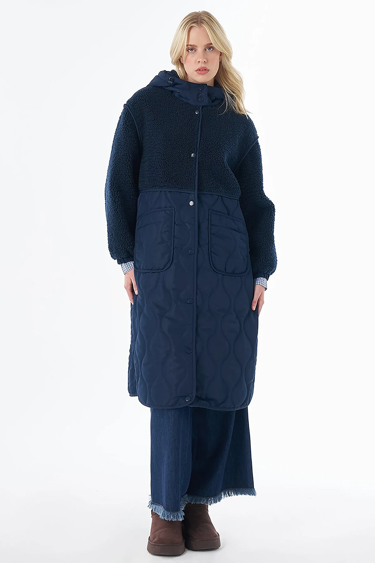 Hooded Anorak Jacket -Navy
