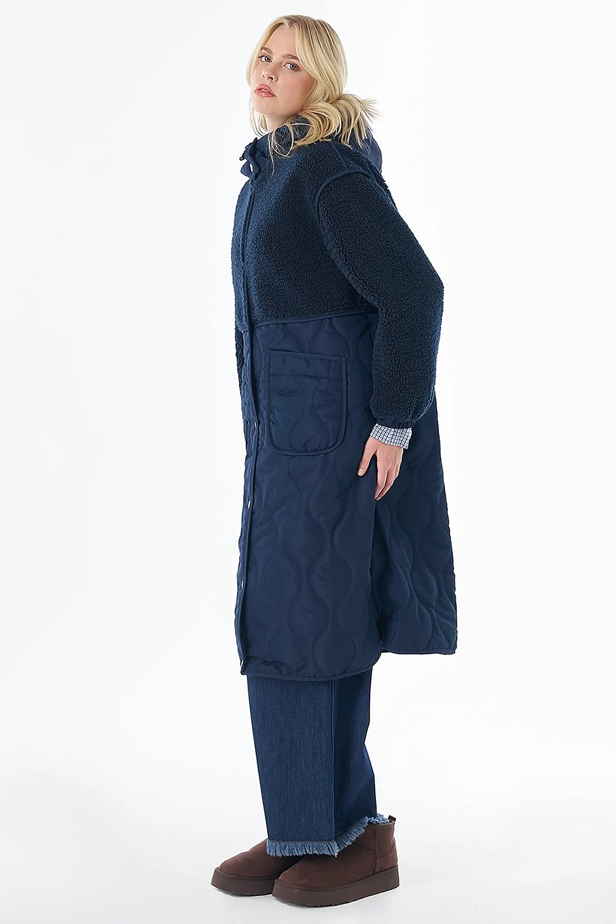 Hooded Anorak Jacket -Navy