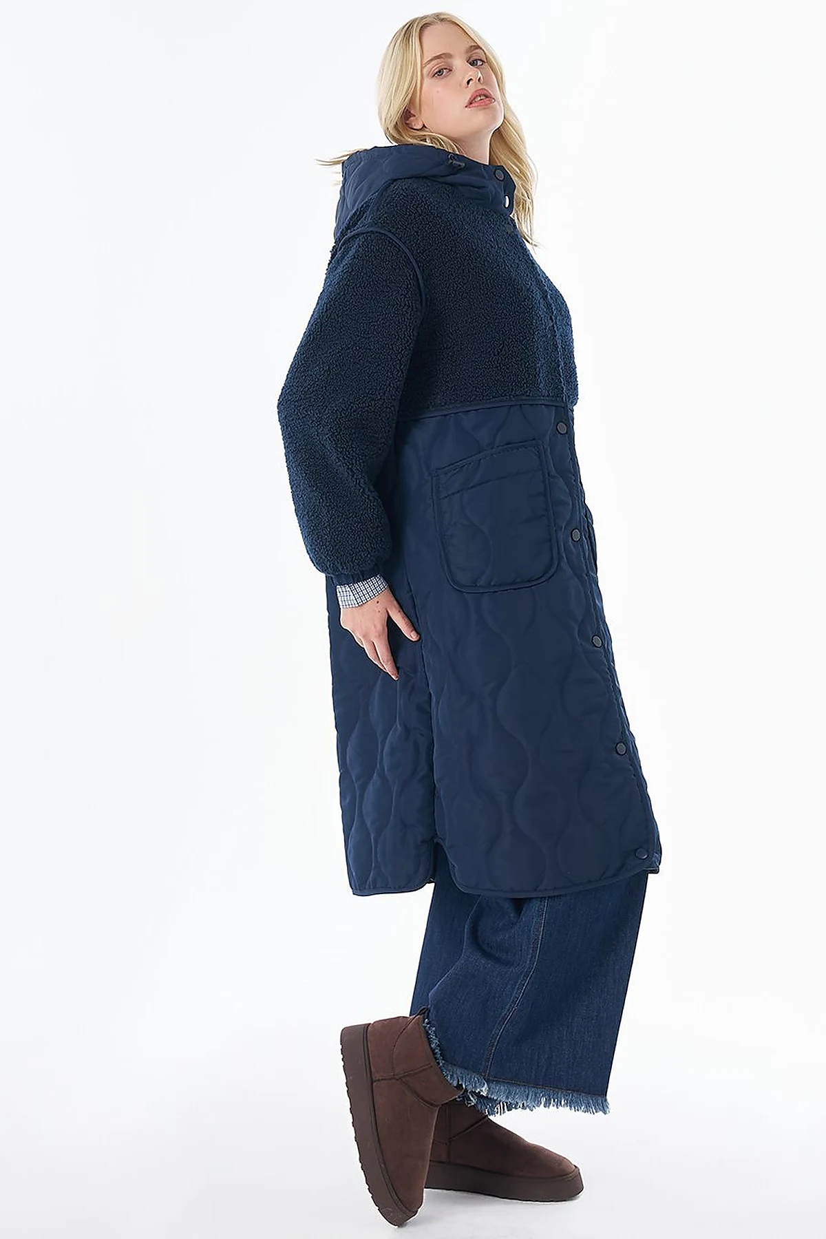 Hooded Anorak Jacket -Navy