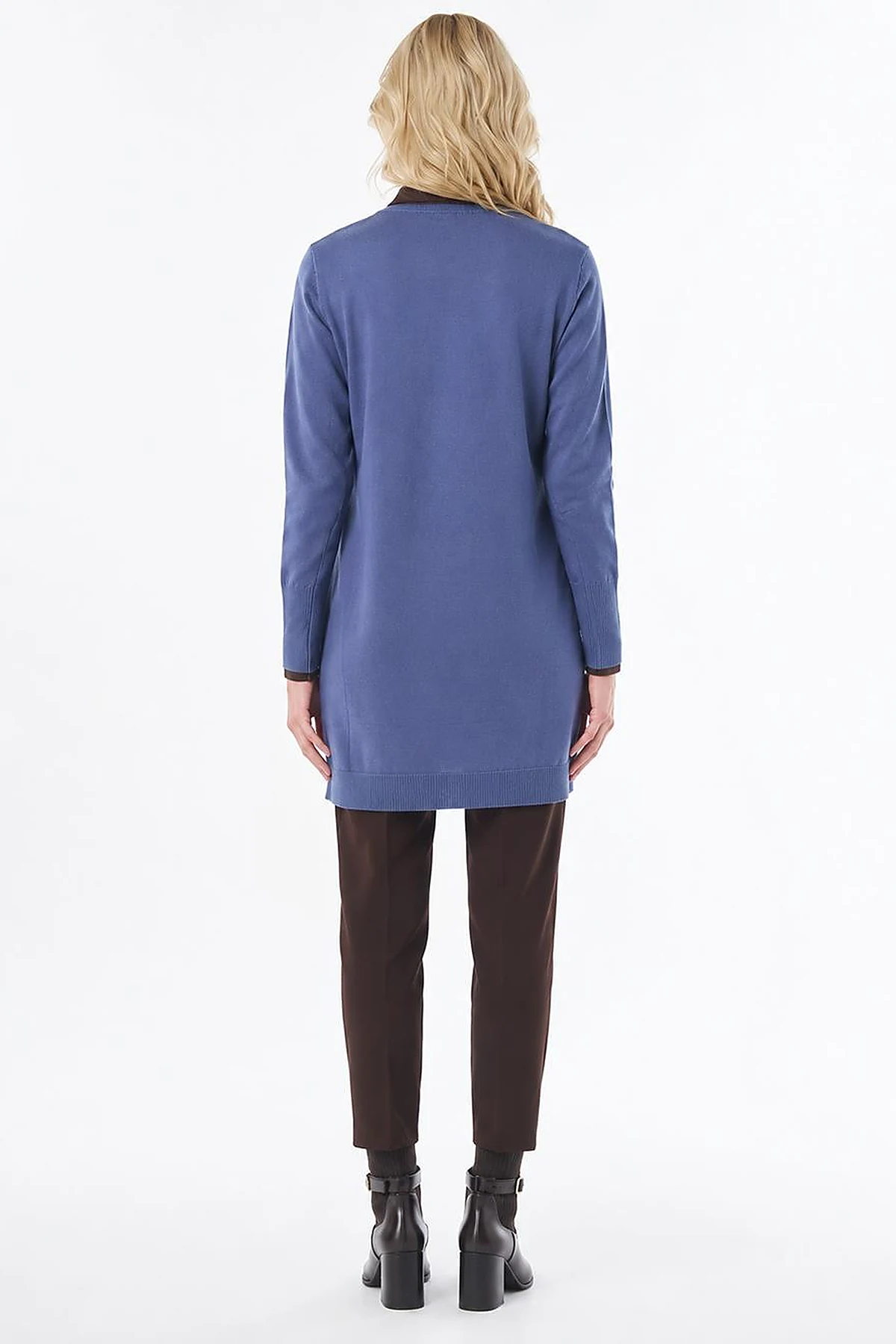 Turtleneck Basic Viscose Knit Tunic Royal Blue