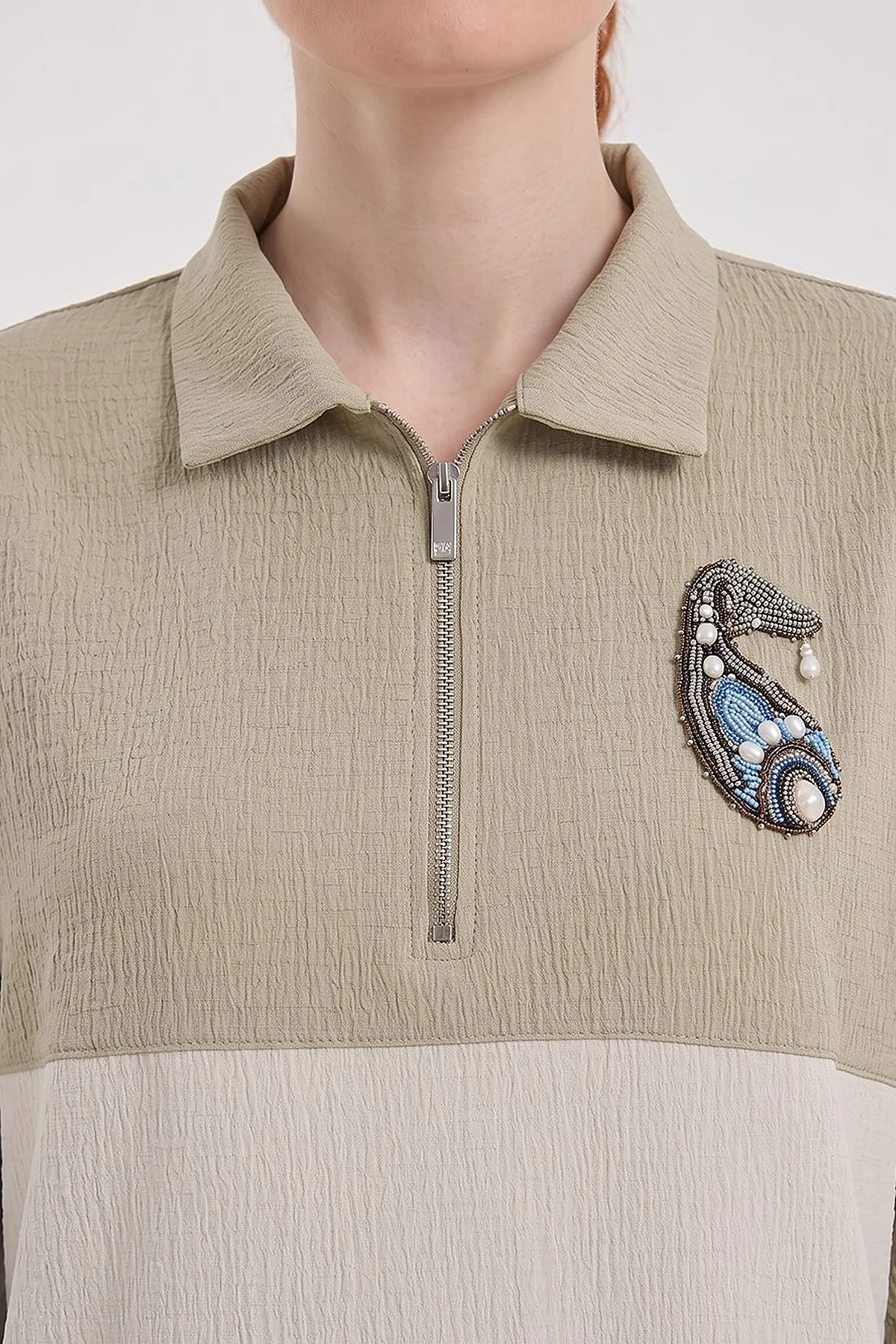 Embossed Tunic Moss Green