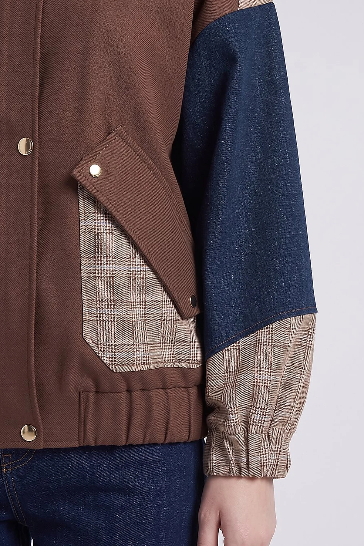 Color-Block Jacket Chocolate