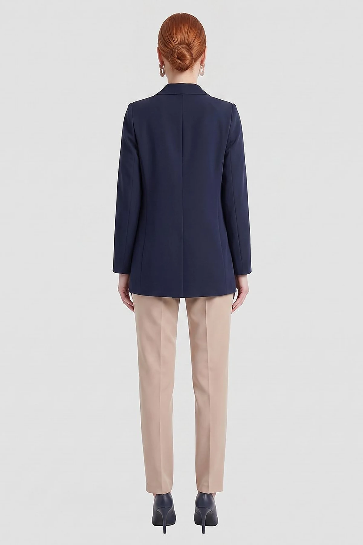Single-Button Basic Blazer Navy