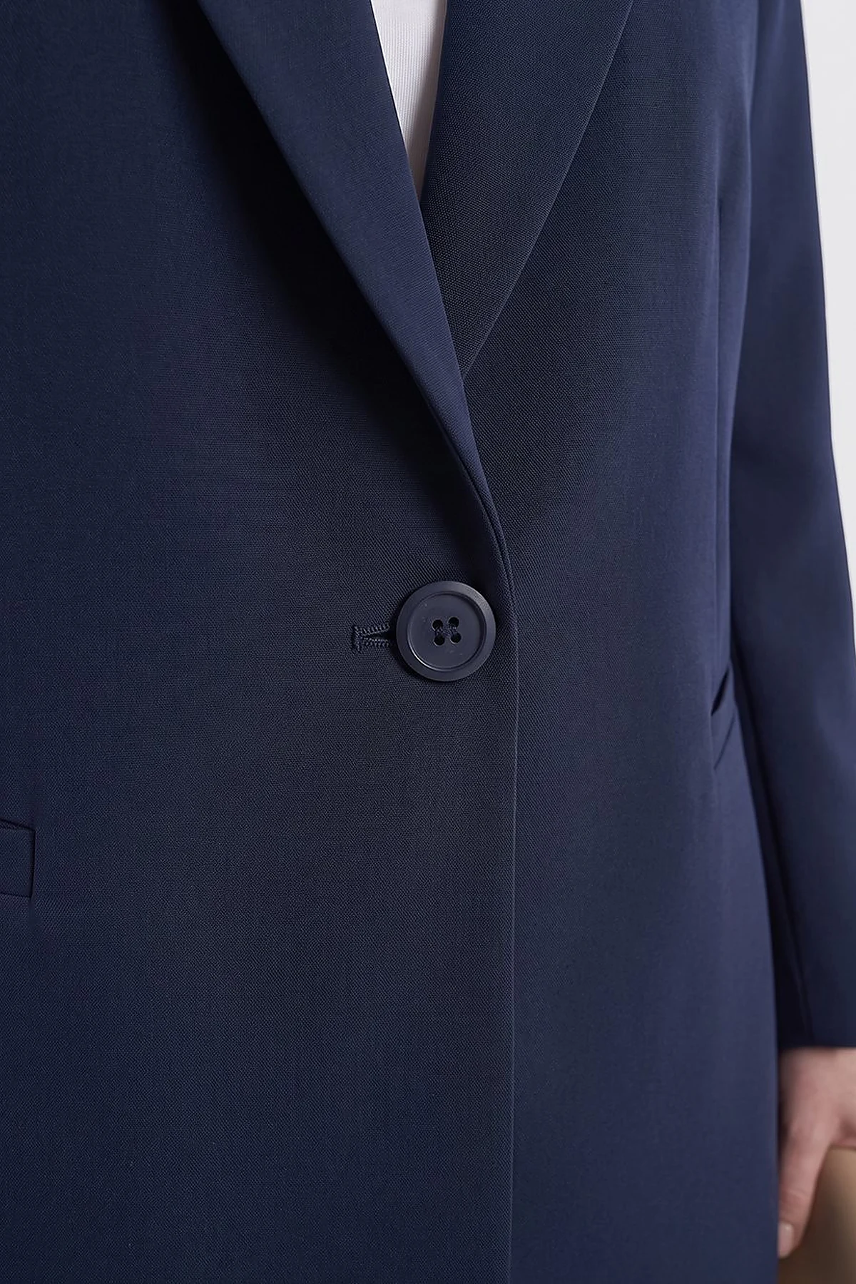 Single-Button Basic Blazer Navy