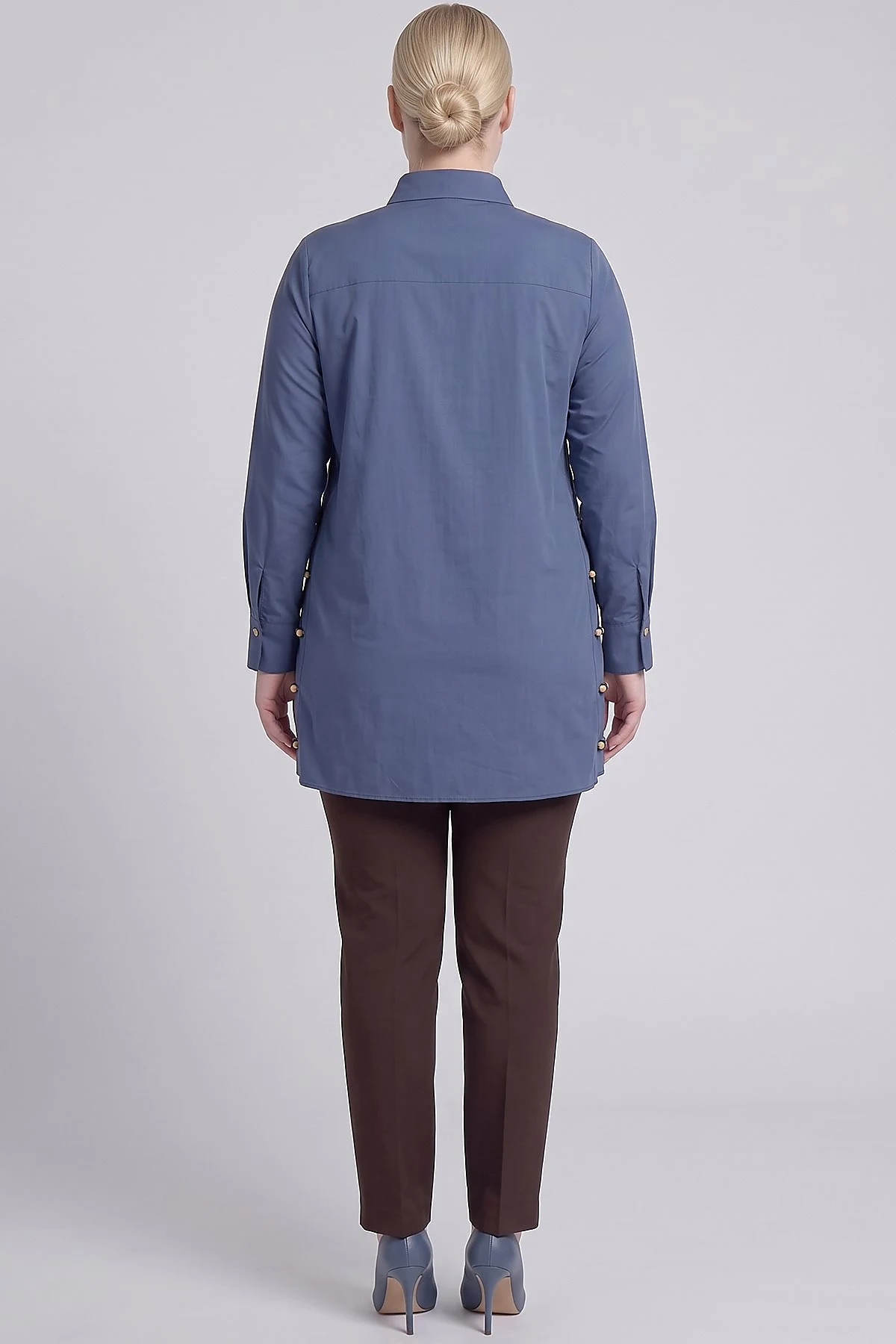 Beaded Detail Cotton Tunic Indigo