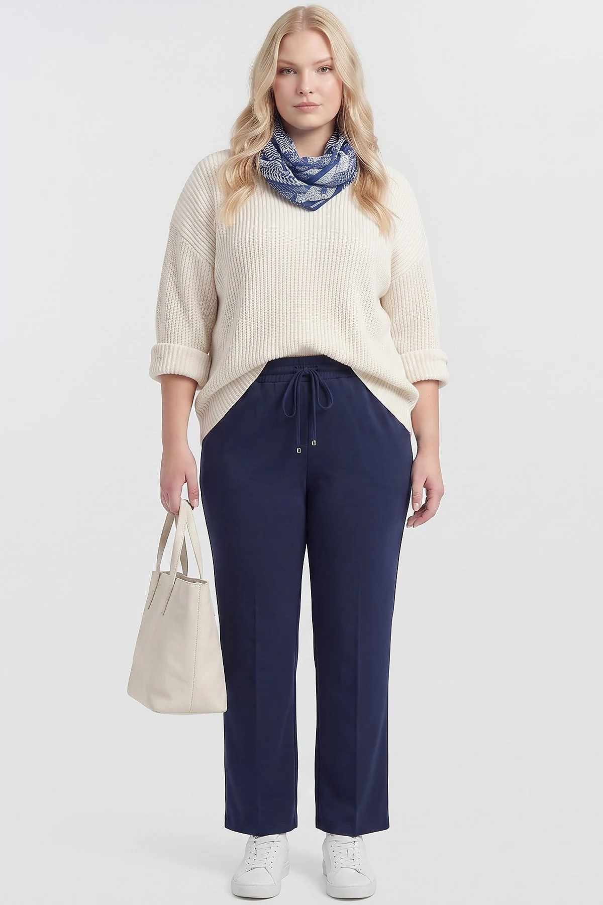 Rahat Kesim Rayon Pantolon Koyu Lacivert 