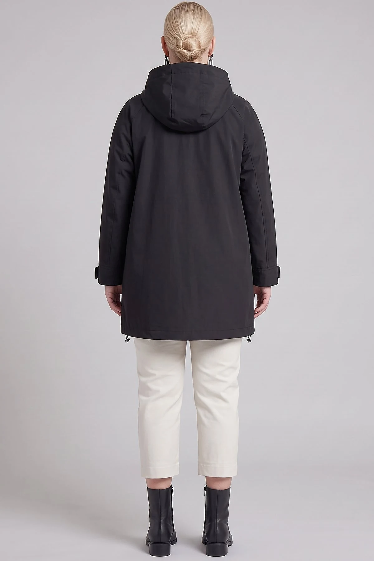 Cargo Pocket Short Trench Coat Black