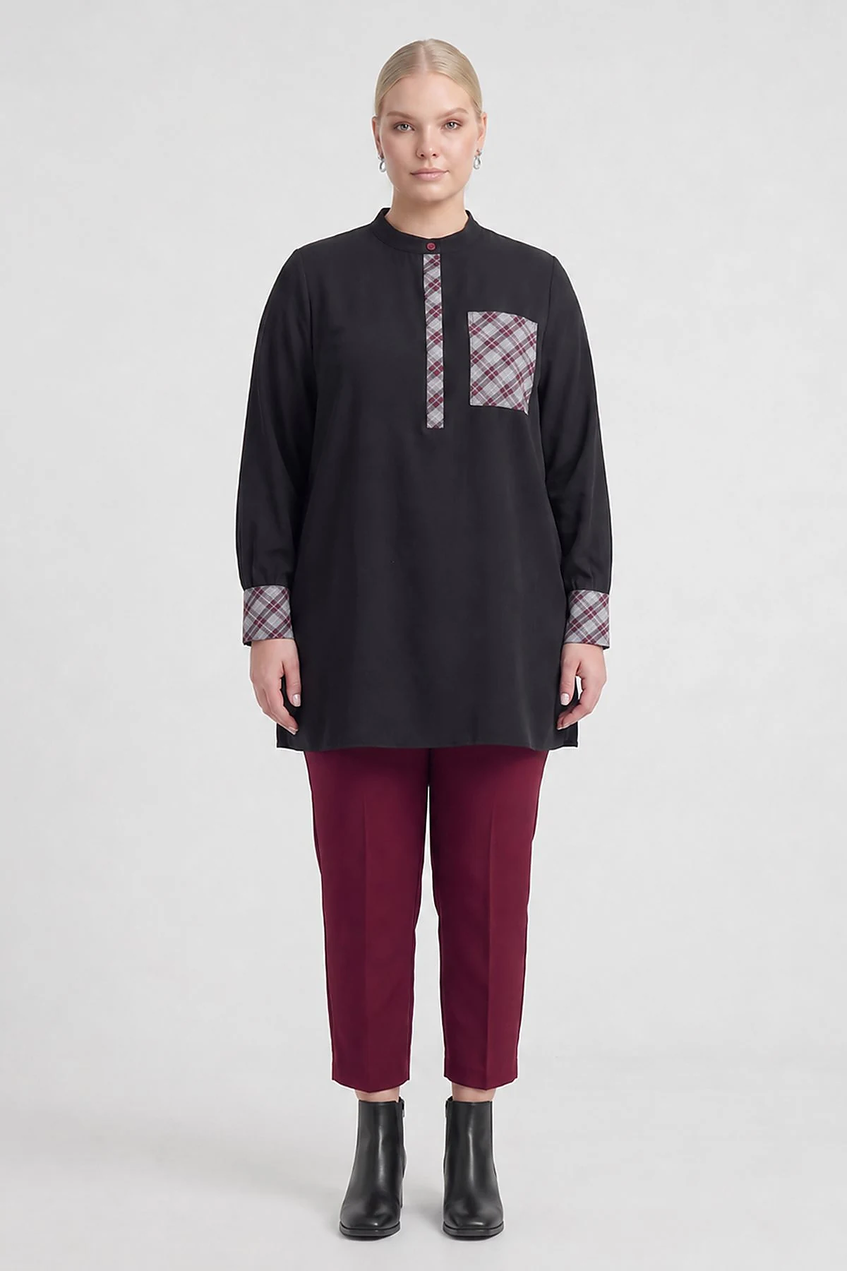 Mandarin Collar Blouse Black