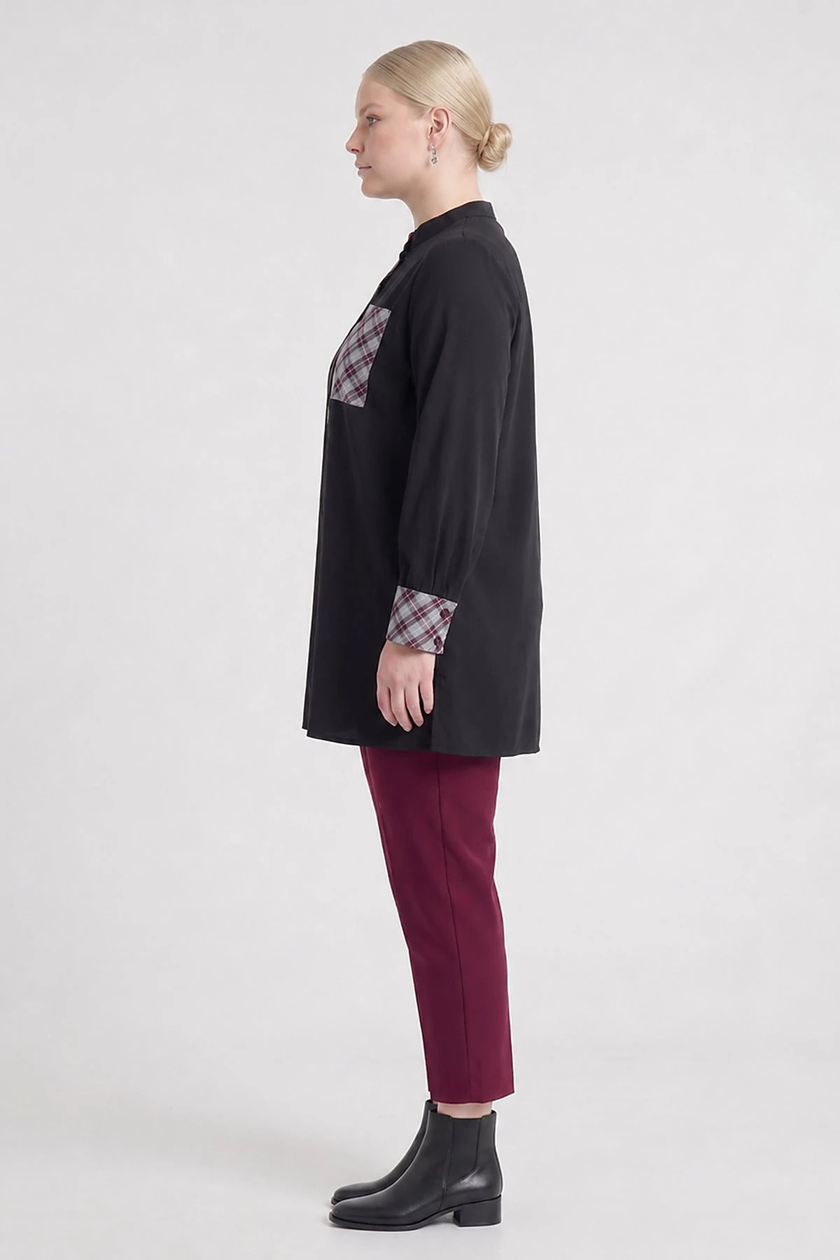 Mandarin Collar Blouse Black