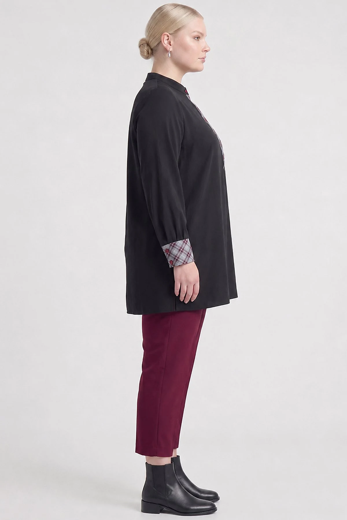 Mandarin Collar Blouse Black