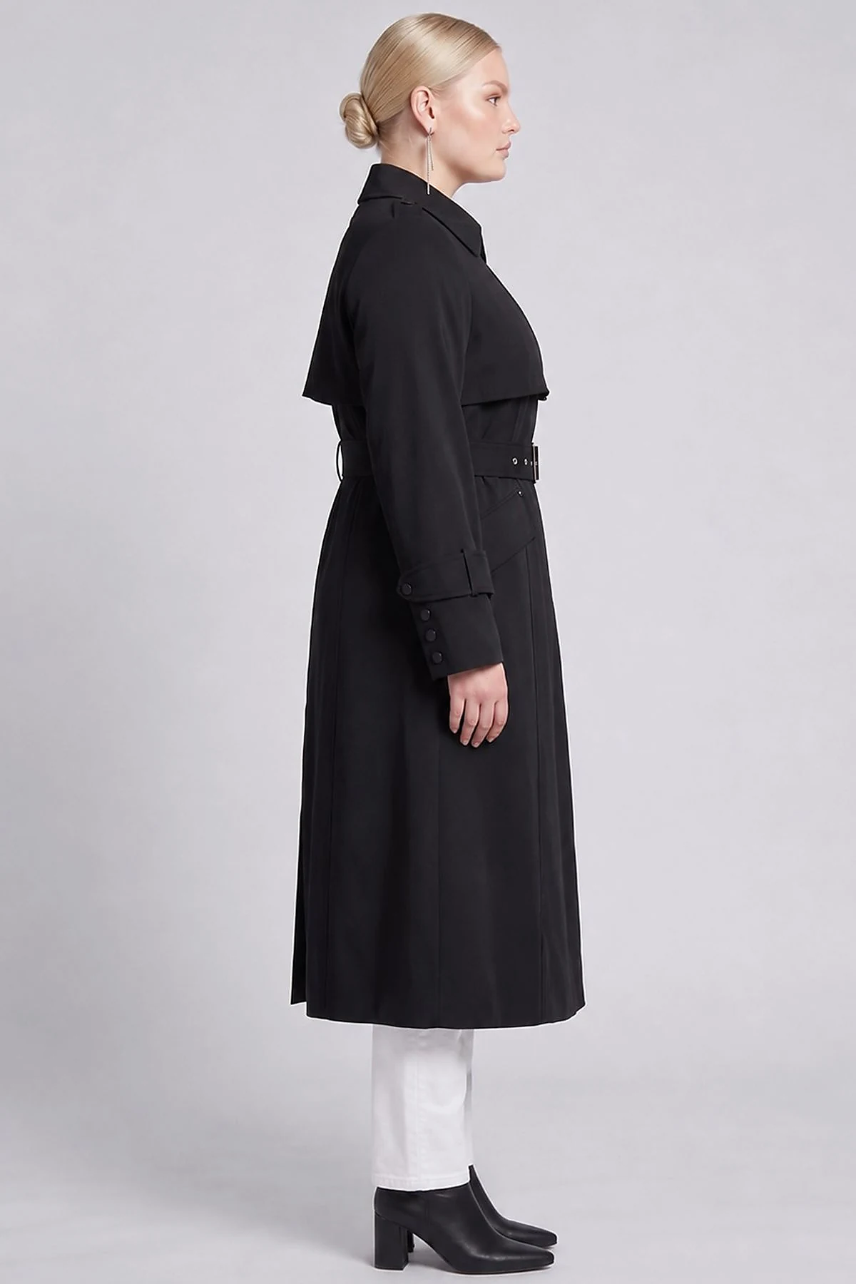Belt Detail Trench Coat Black