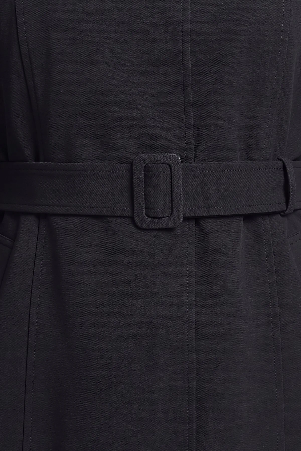 Belted Double-Breasted Trench Coat Black
