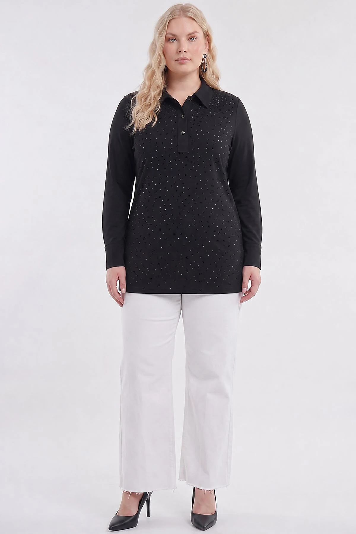 Hotfix Printed Modal Sweatshirt Black