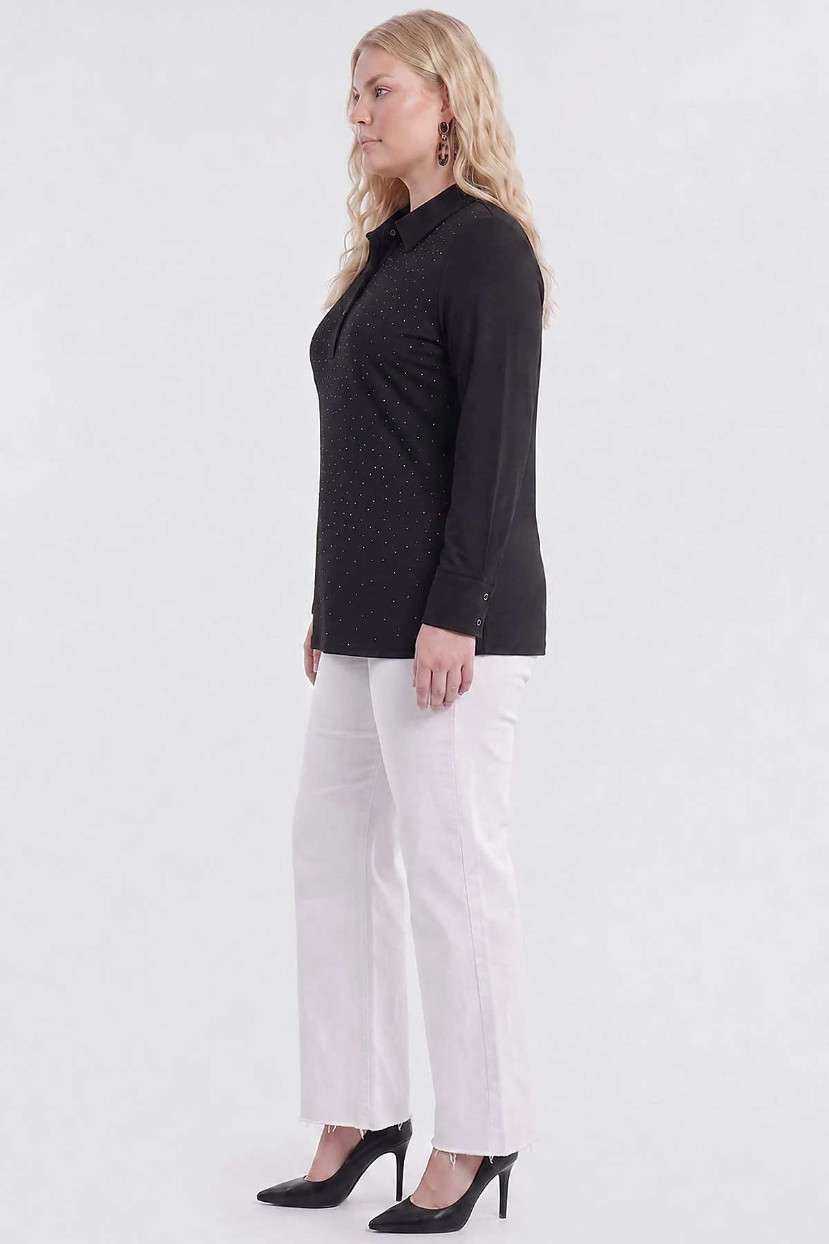 Hotfix Printed Modal Sweatshirt Black
