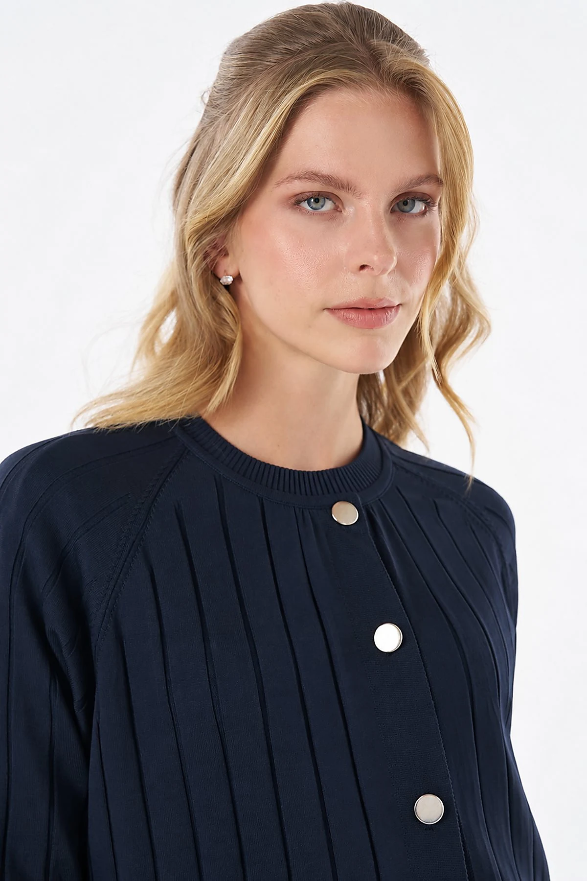 Long Knit Cardigan - Navy