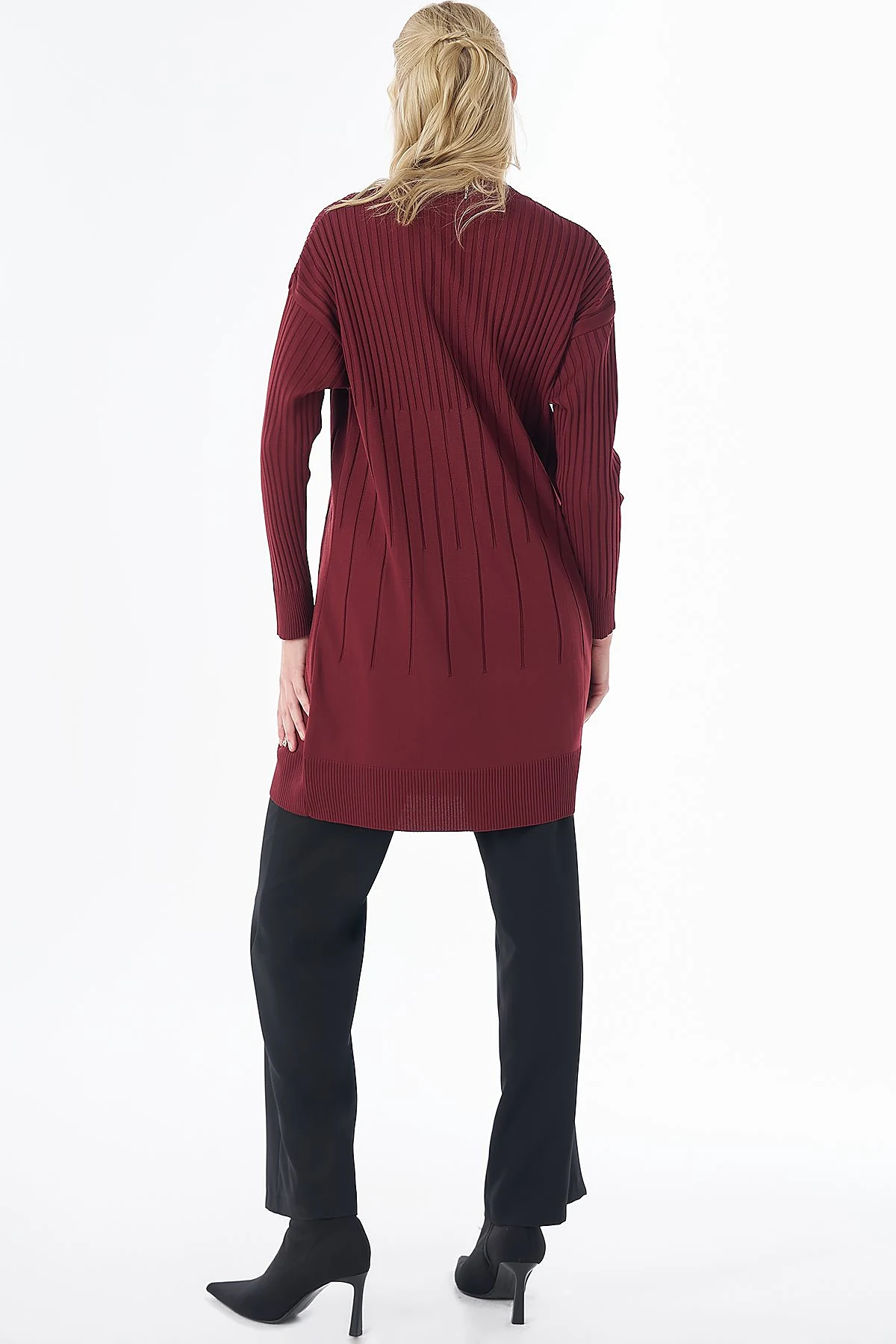 Ribbed Knit Tunic Burgundy
