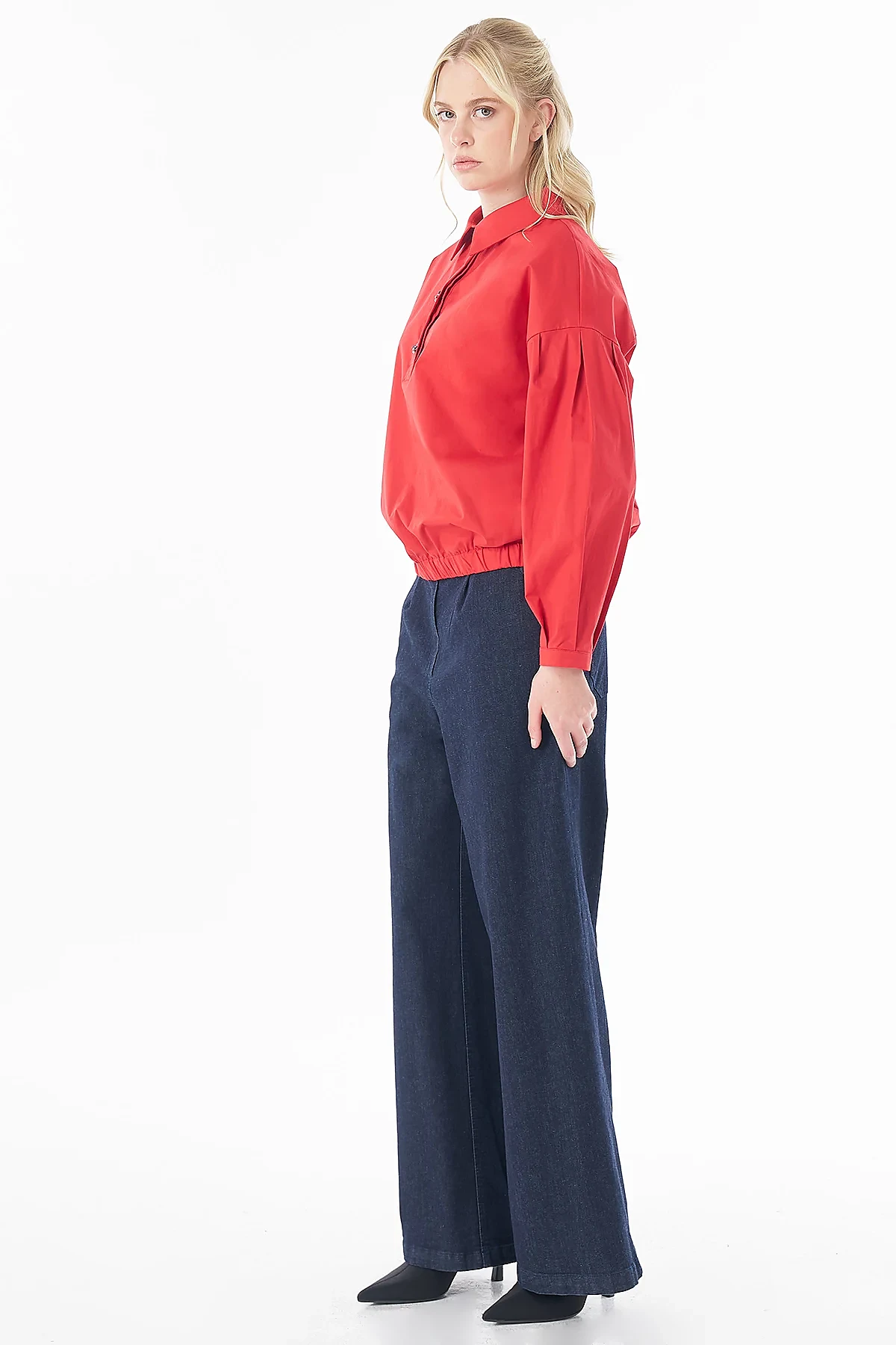 Embroidered Detail Blouse Red