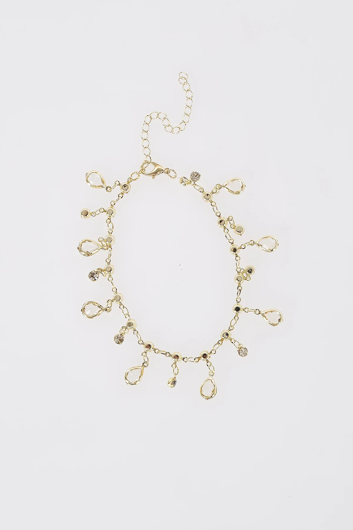 Sparkling Stone Anklet Gold