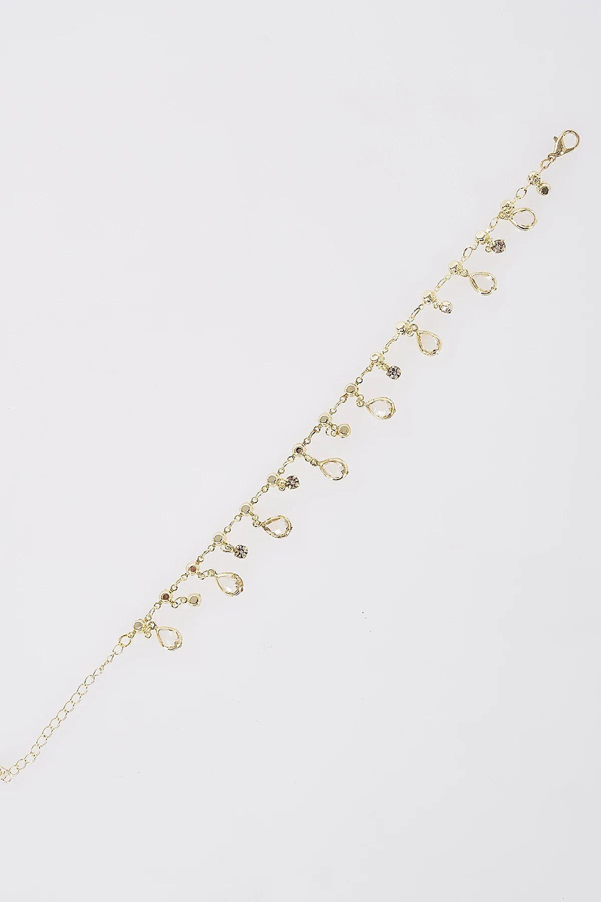Sparkling Stone Anklet Gold