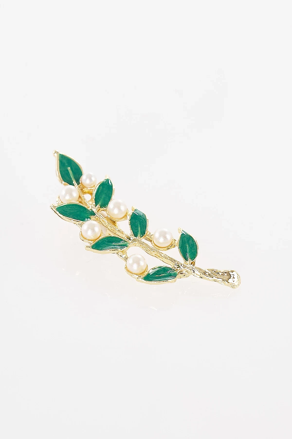 Leaf Figure Brooch Gold