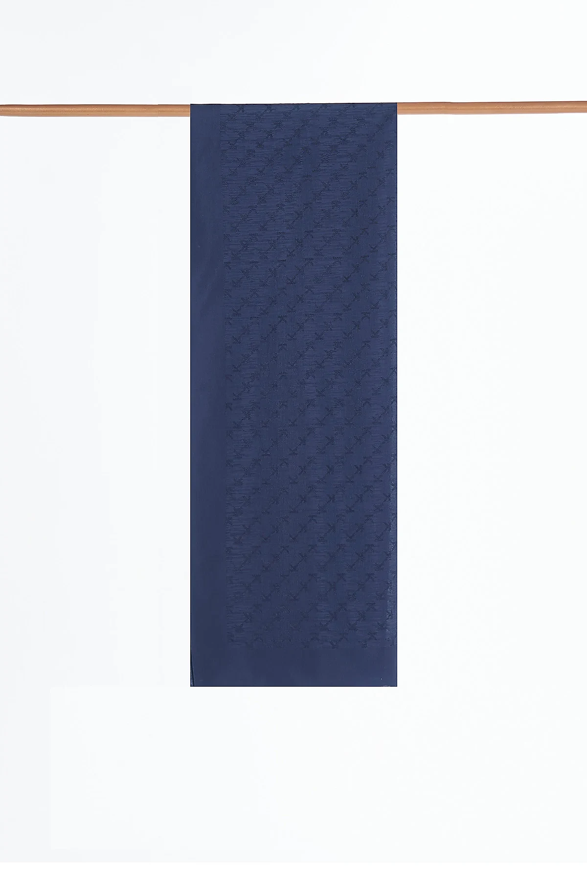 Logo Detailed Viscose Scarf Navy