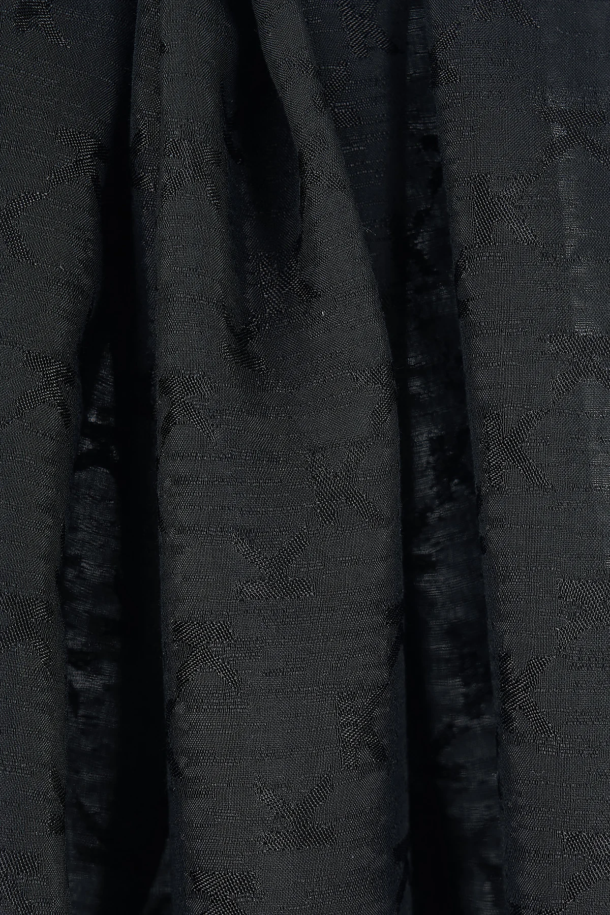 Logo Detailed Viscose Scarf Black