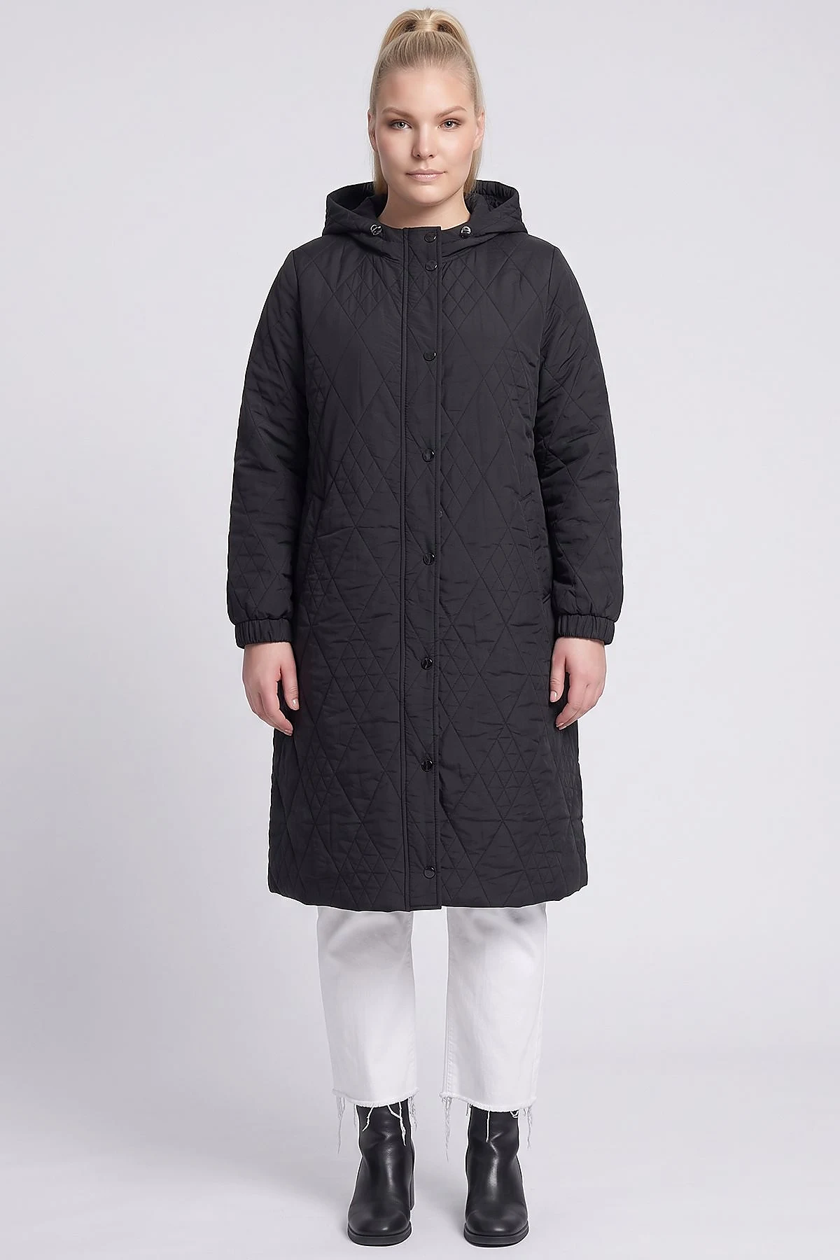 Hooded Slip-On Tunic Black