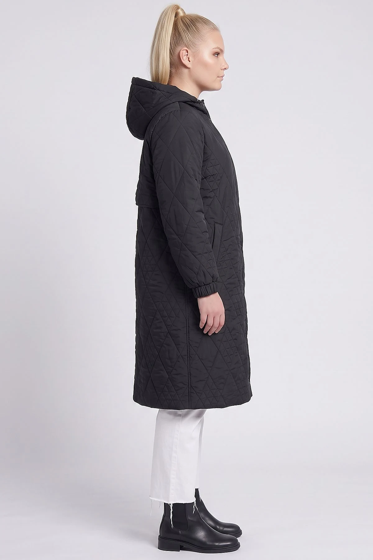 Hooded Slip-On Tunic Black
