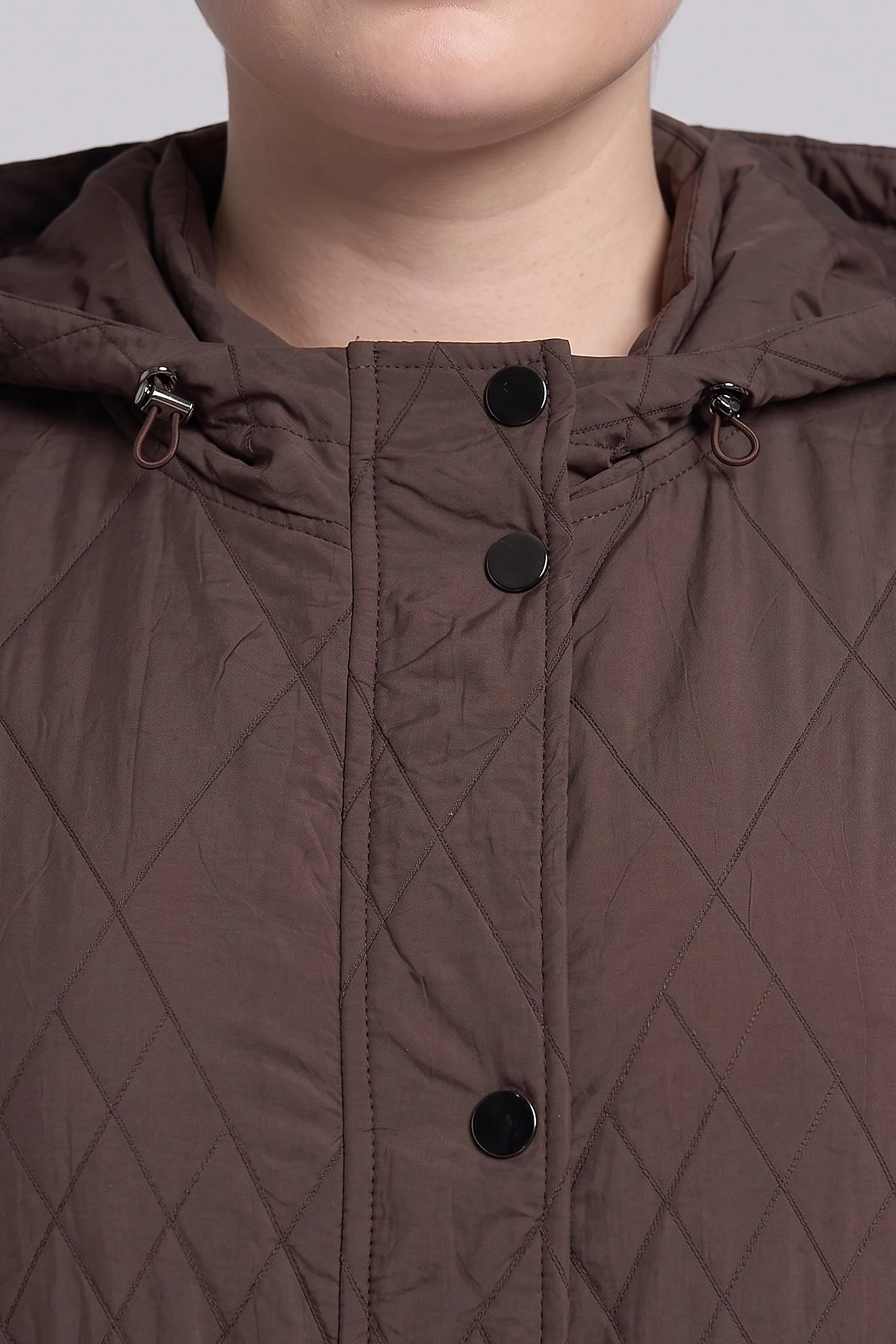 Hooded Slip-On Tunic Dark Brown