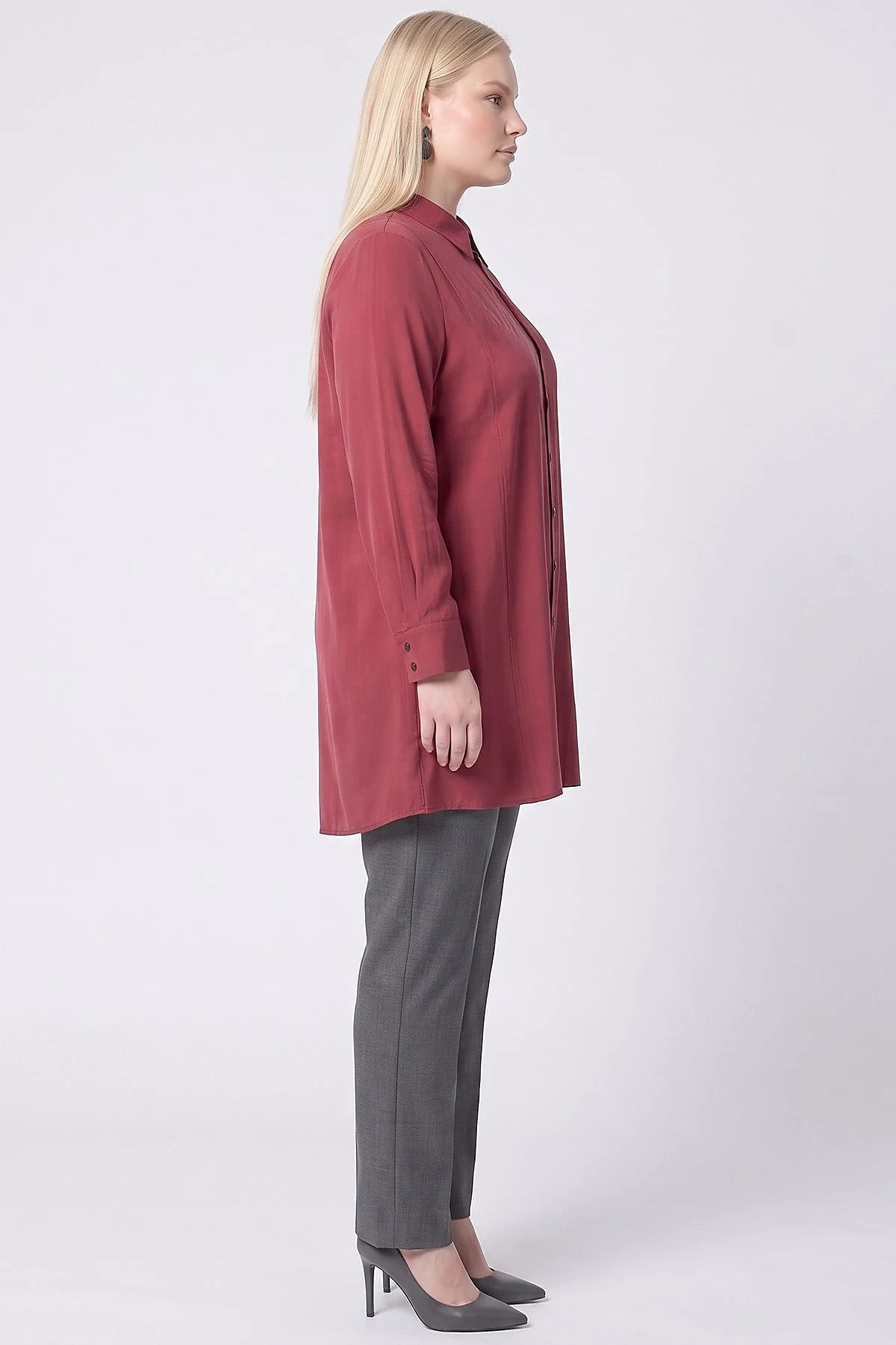 Beaded Rayon Tunic Red