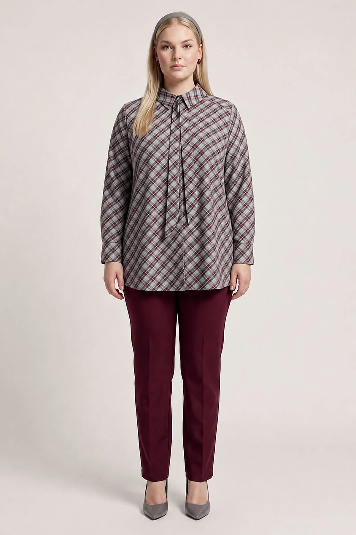 Checkered Modal Tunic Grey