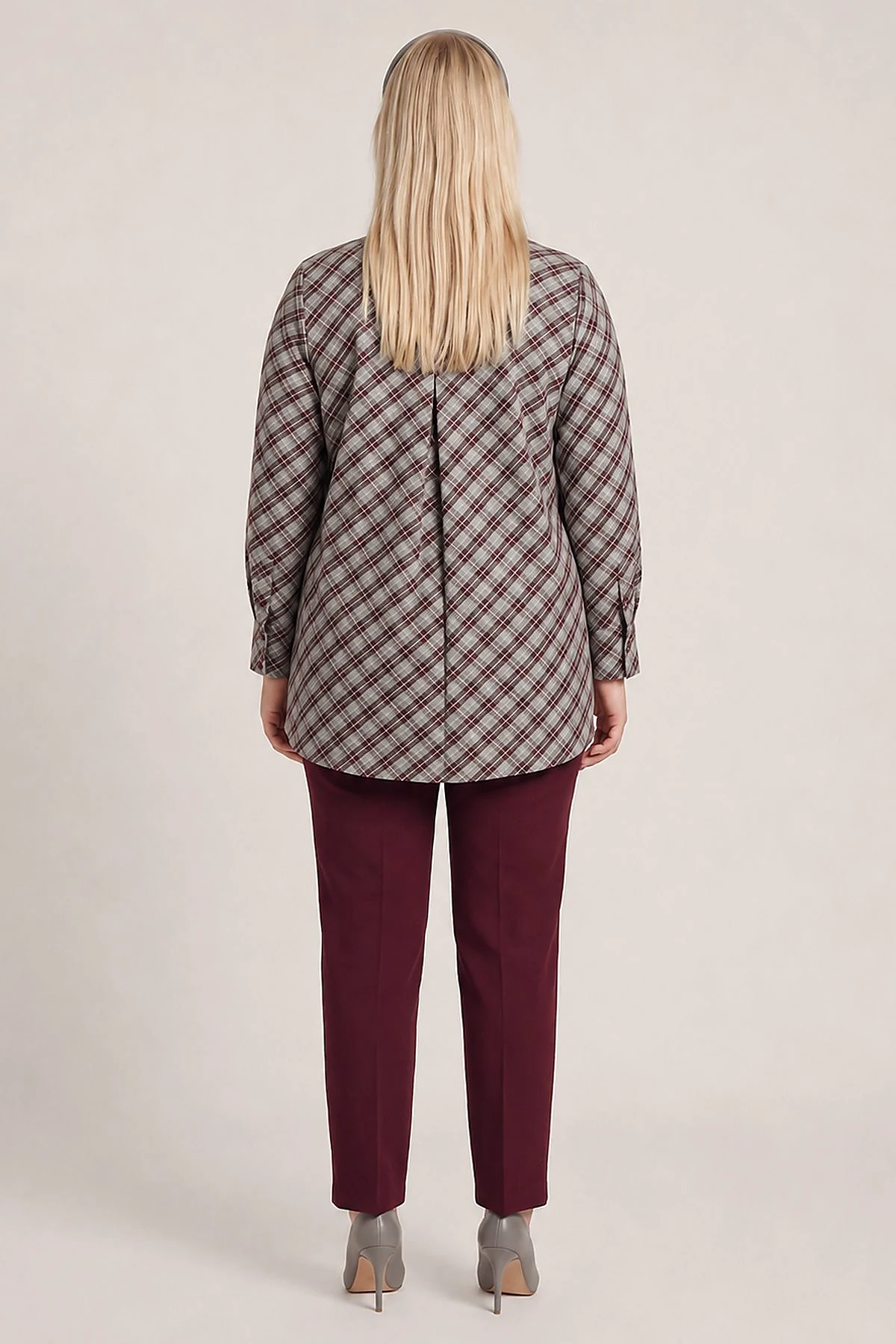 Checkered Modal Tunic Grey