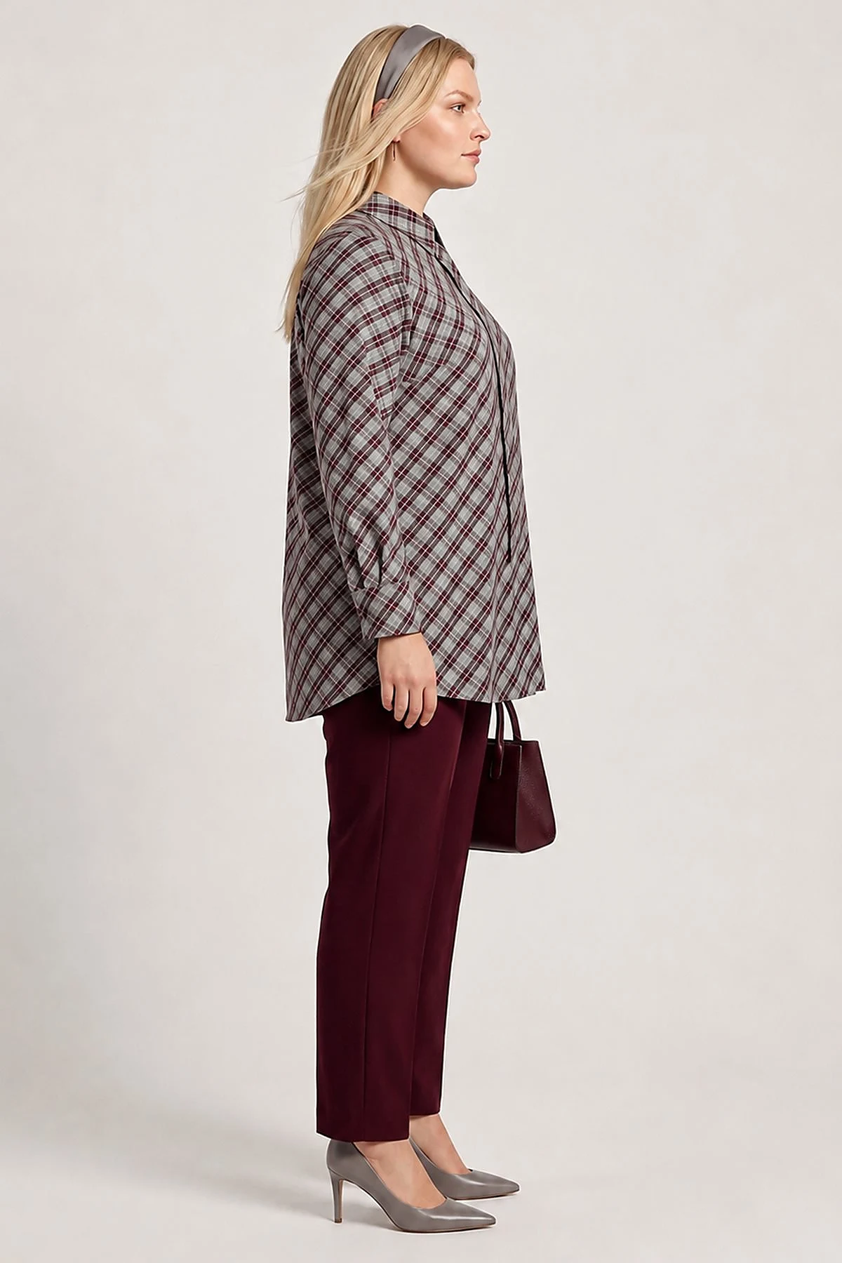 Checkered Modal Tunic Grey