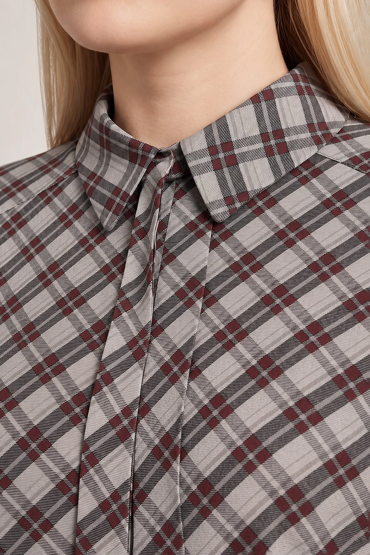 Checkered Modal Tunic Grey