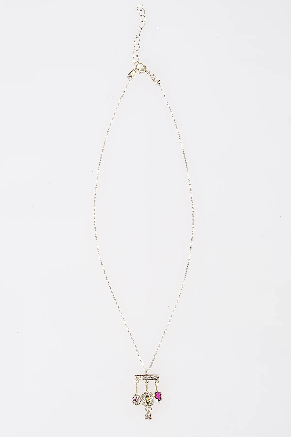 Triple Pendant Necklace Gold